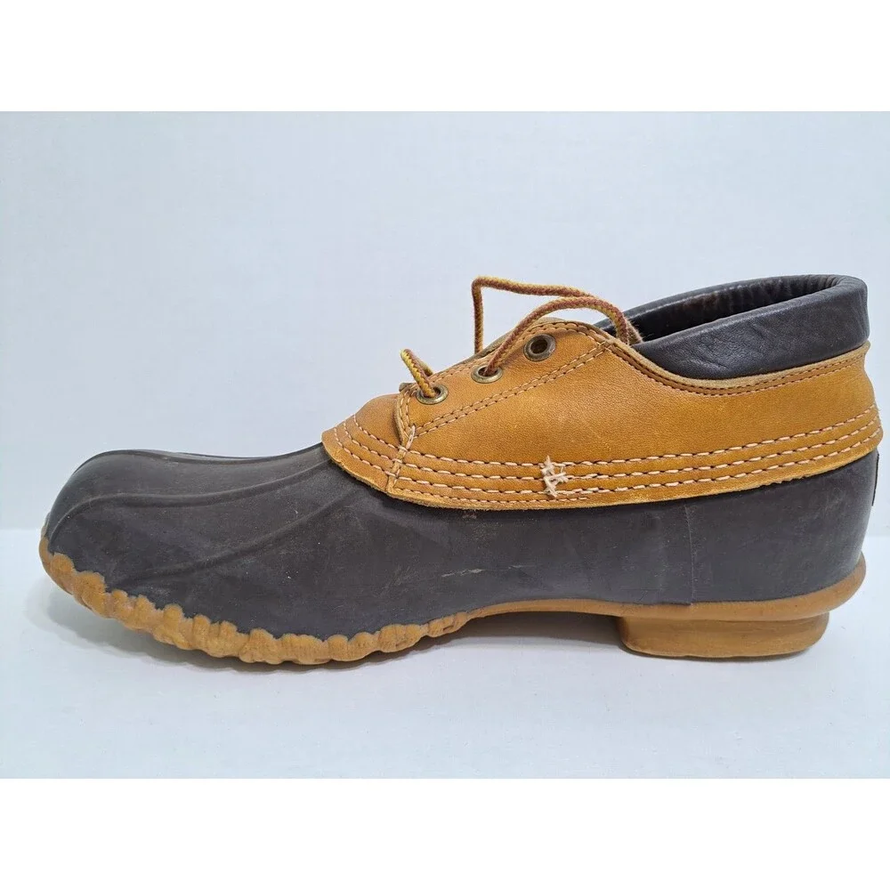 LL Bean Mens Size 9 BEAN BOOTS Leather Low Duck Hunting Rain Shoes USA Made - Picture 5 of 11